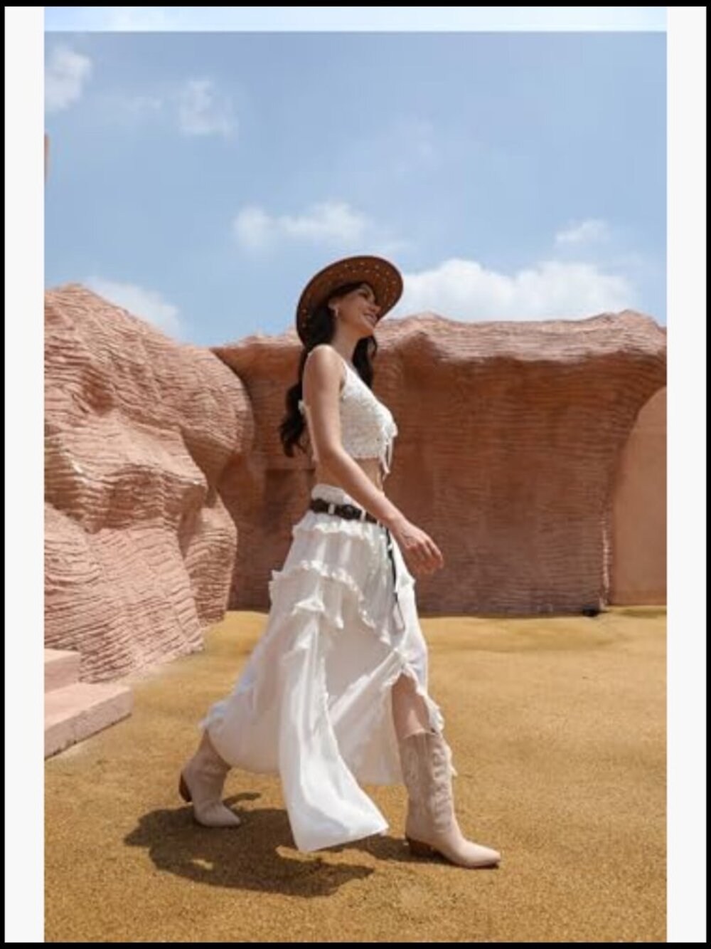 Knee High Cowboy Boots Pointed Toe Block Heel Suede Western Embroidered Pull-On - Picture 6 of 7